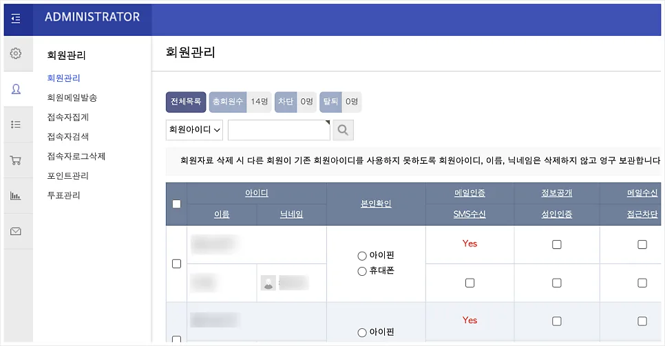 잡오브브라더스 , 홈페이지 관리 메뉴얼
