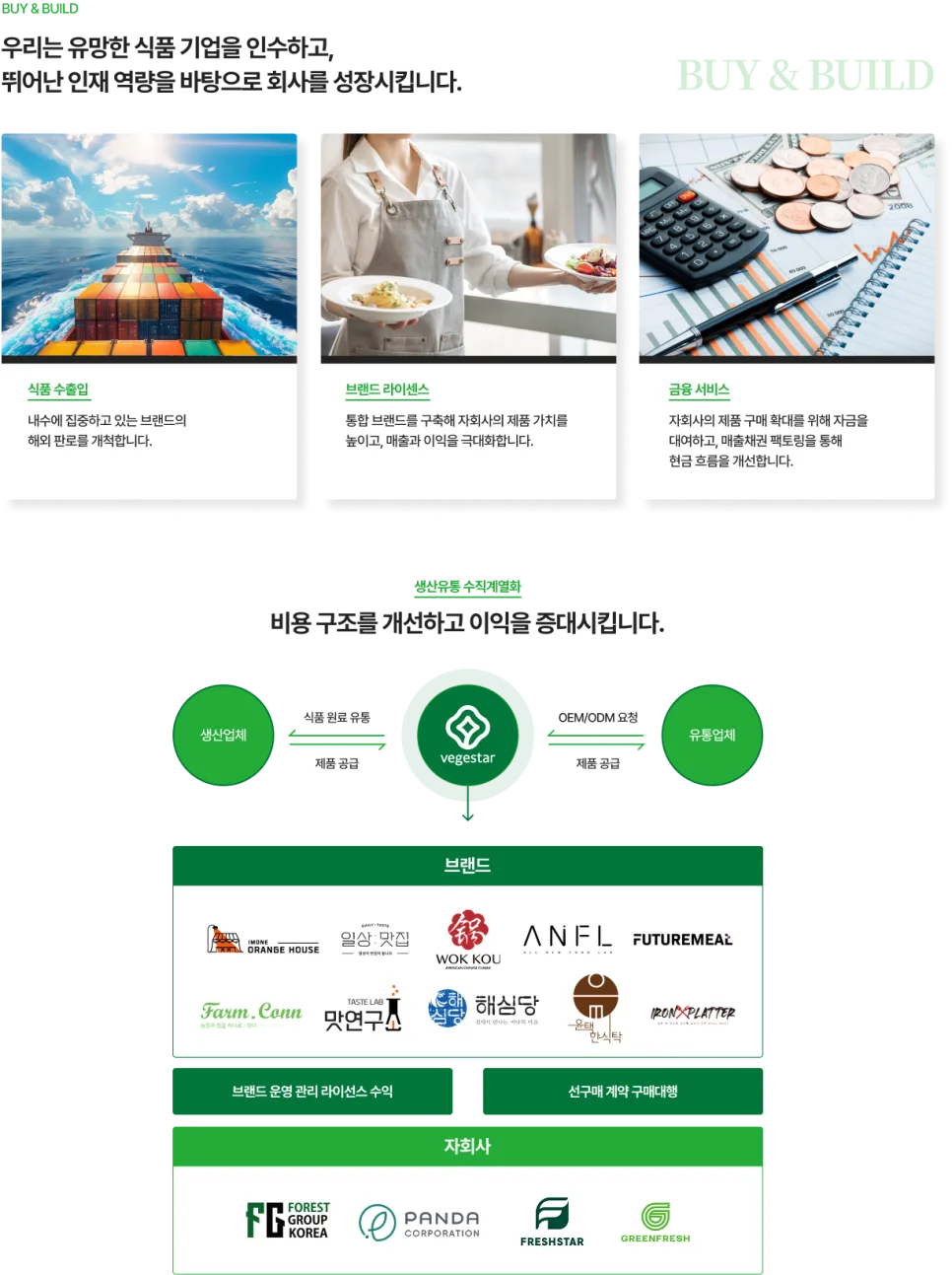 식품 유통업체 홈페이지 제작 포트폴리오 소개