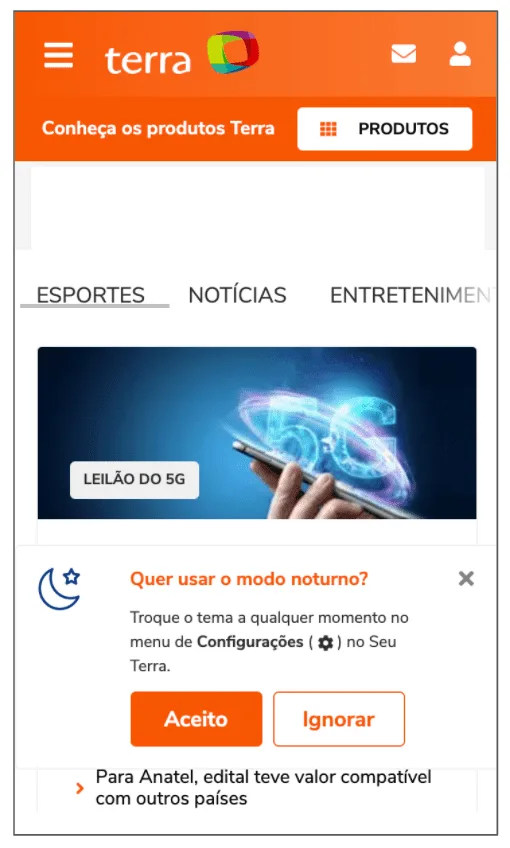 Terra 뉴스 포털 홈페이지