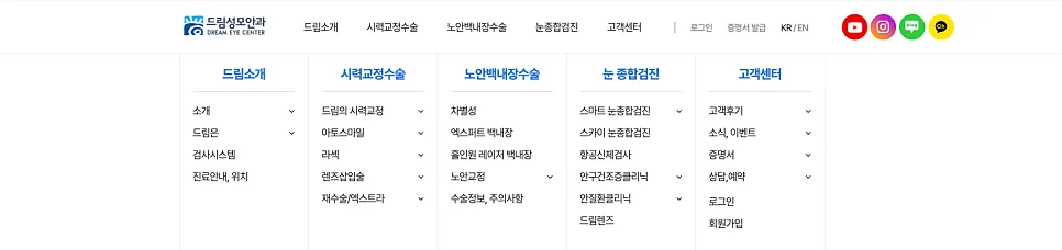 병원 홈페이지 제작 드림아이센터 의료 전문성을 담은 웹사이트 제작 사례