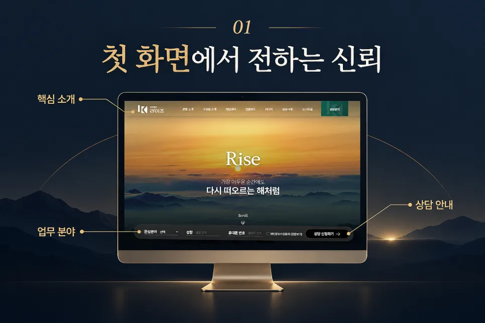 변호사 홈페이지 제작, 법률사무소의 신뢰를 전달하는 사이트 구성