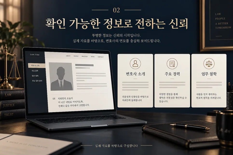 변호사 홈페이지 제작, 법률사무소의 신뢰를 전달하는 사이트 구성