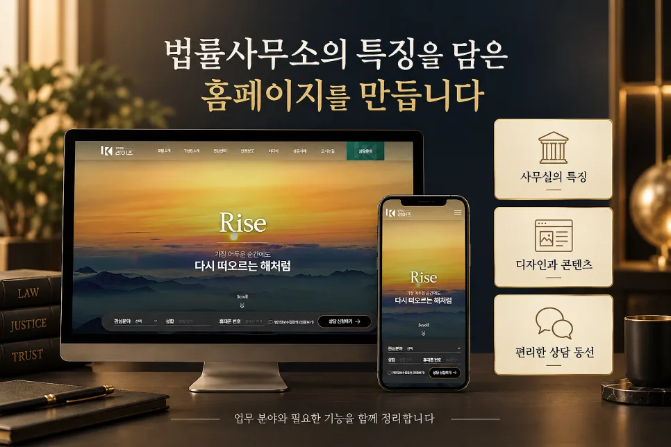 변호사 홈페이지 제작, 법률사무소의 신뢰를 전달하는 사이트 구성