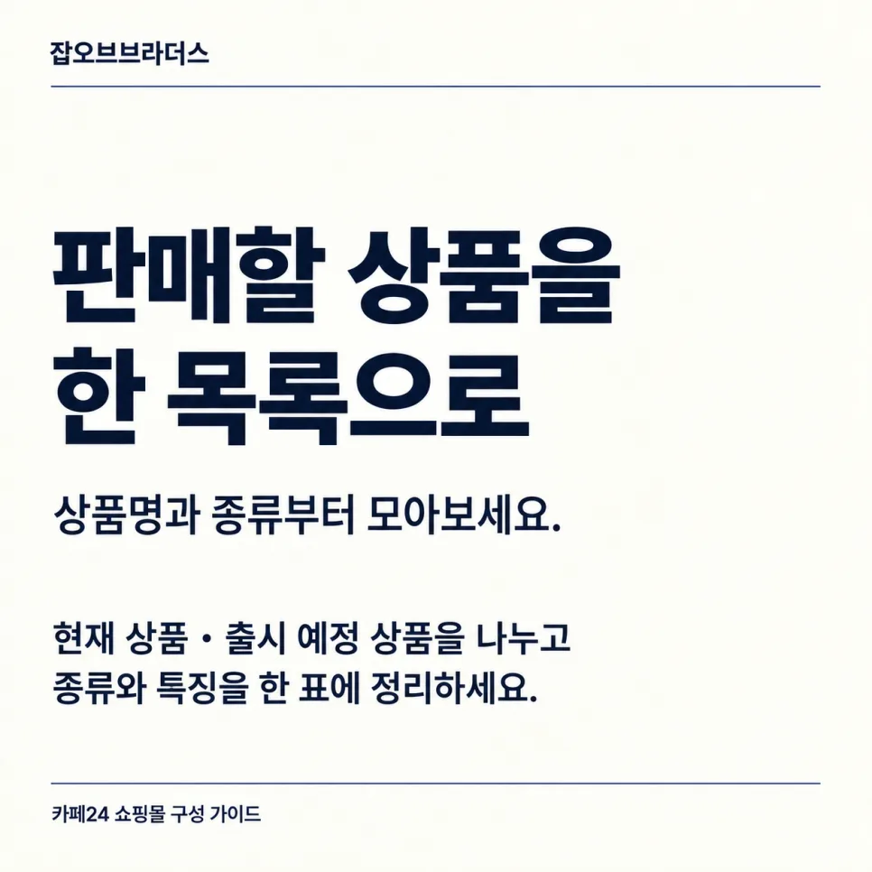 카페24 쇼핑몰 제작, 상품 분류부터 정리해야 하는 이유