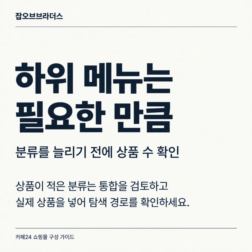 카페24 쇼핑몰 제작, 상품 분류부터 정리해야 하는 이유
